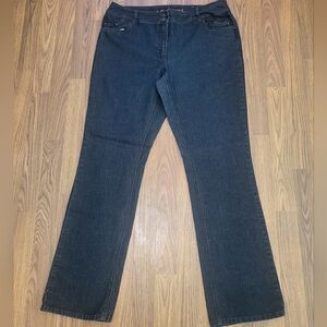 Contrast Womens Black Denim Jeans Size 15 Mid-Rise 32" Inseam Y2K Fashion B77